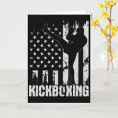 Carte Kickboxing - Drapeau américain Kickboxeur Comt Sel (Fleur jaune)