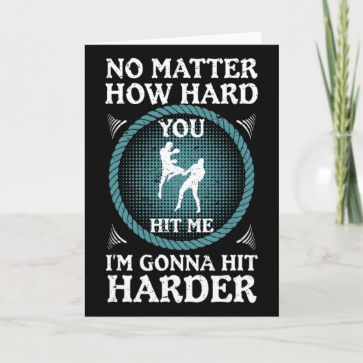 Carte Kickboxing Hit Harder Gym Training (Devant)