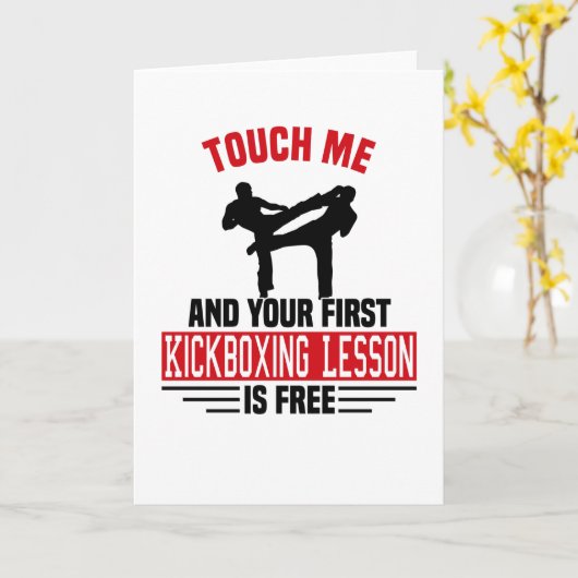 Carte Kickboxing Kickboxer Martial Arts (Fleur jaune)