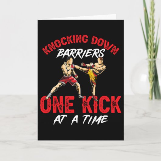 Carte Kickboxing Kickboxer Renverse Les Barrieres Un Cou (Devant)