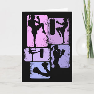 Carte Kickboxing Kickboxer Taekwondo Karaté Filles Femme