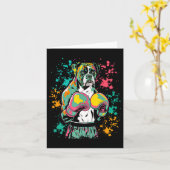 Carte Kickboxing Ou Boxer Chien Drôle Pour Hommes Femmes (Fleur jaune)
