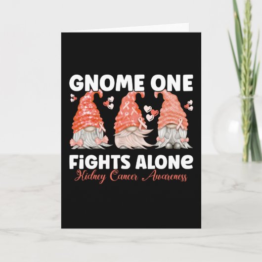 Carte Kidney Cancer Orange Ribbon Gnome (Devant)
