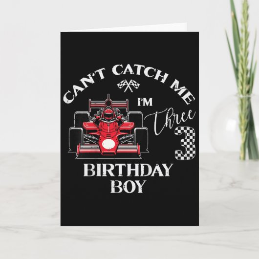 Carte Kids 3rd Birthday Race Car Bday Boy Cant Catch Me (Devant)