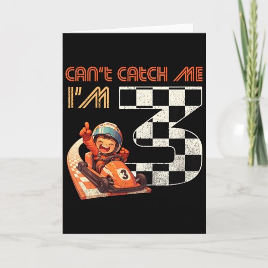 Carte Kids 3rd Birthday Race Car Can't Catch Me I'm 3 Th (Devant)