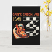Carte Kids 3rd Birthday Race Car Can't Catch Me I'm 3 Th (Fleur jaune)