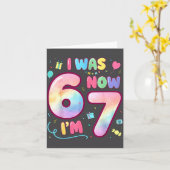 Carte Kids 7 Year Old Birthday I Was 6 Now I'm 7 Funny 6 (Fleur jaune)