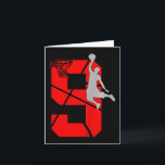 Carte Kids 9 Year Old 9th Basketball Birthday PartyTheme<br><div class="desc">Kids 9 Year Old 9th Basketball Birthday PartyTheme Boys</div>