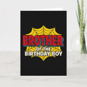 Carte Kids Brother Of The Birthday Boy Spider Theme Part (Devant)