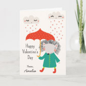 Carte Kids Classroom Cute Hedgehog Valentine's Day (Devant)