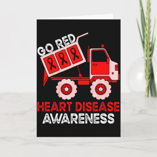 Carte Kids Dump Truck Red Ribbon Heart Disease Awareness