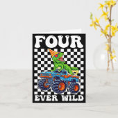 Carte Kids Four Ever Wild Dinosaur Monster Truck 4th Bir (Fleur jaune)