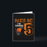 Carte Kids Game On I'm Turning 5 Basketball 5e Anniversa<br><div class="desc">Kids Game On I'm Turning 5 Basketball 5th Birthday Boy</div>