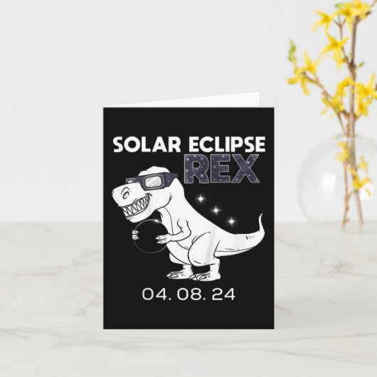 Carte Kids Solar Eclipse T Rex 04.08.2024 Dino Fun Toddl (Fleur jaune)