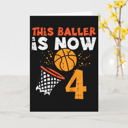 Carte Kids This Ller Is Now 4 Sketll 4th Birthday Bday B (Fleur jaune)