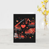 Carte Kids Valentines Day Construction Trucks Funny Boys (Fleur jaune)