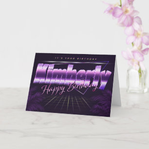Carte Kimberly Name Prénom lila retro Map Anniversaire