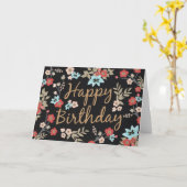 Carte Kimono Imprimer Joyeux anniversaire (Fleur jaune)