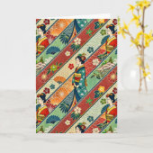 Carte kimono japonais (Fleur jaune)