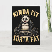 Carte Kinda Fit Sorta Fat - Funny Gym Panda Weightliftin (Devant)