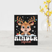 Carte Kinder Squad Reindeer Christmas Lights Cute Winter (Fleur jaune)