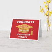 Carte Kindergarten graduate Congrats red (Fleur jaune)