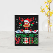 Carte Kindergarten Vibes Teacher Buffalo Plaid Reindeer  (Fleur jaune)