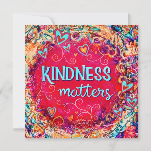 Carte Kindness Matters Fun Whimsy Red Inspirivity (Devant)