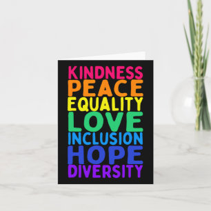 Carte Kindness Paix Égalité Inclusion Diversité humaine
