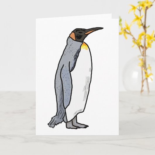 Carte King Penguin (Fleur jaune)
