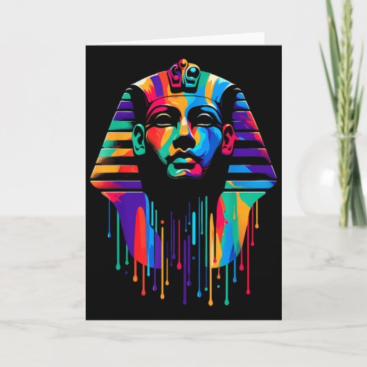 Carte King Tut. Tutankhamun Minimalist Vibrant Style Chr (Devant)