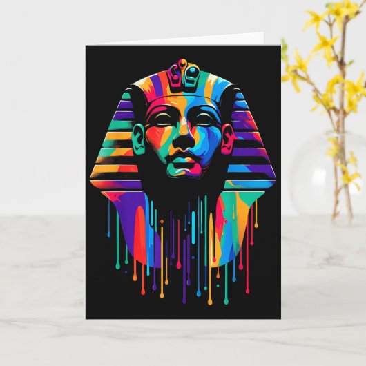 Carte King Tut. Tutankhamun Minimalist Vibrant Style Chr (Fleur jaune)