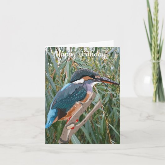 Carte Kingfisher et Willow éditable Anniversaire (Devant)
