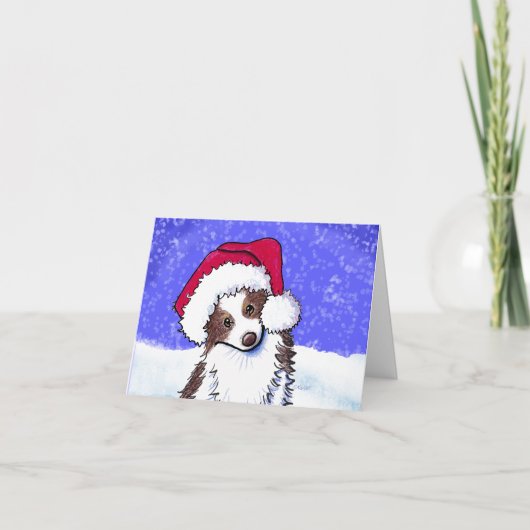 Carte KiniArt Aussie Shepherd Noël (Devant)