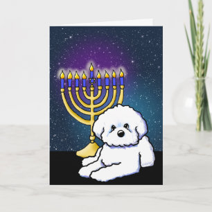 Carte KiniArt Hanoukka Menorah Bichon