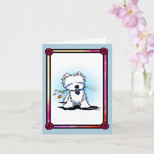 Carte KiniArt Westie Floral (Orchidée)
