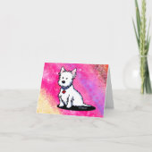 Carte KiniArt Westie rose note (Devant)