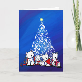 Carte KiniArt Westie Terriers Christmas Card