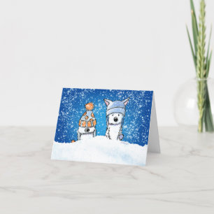 Carte KiniArt Winter Westie Duo