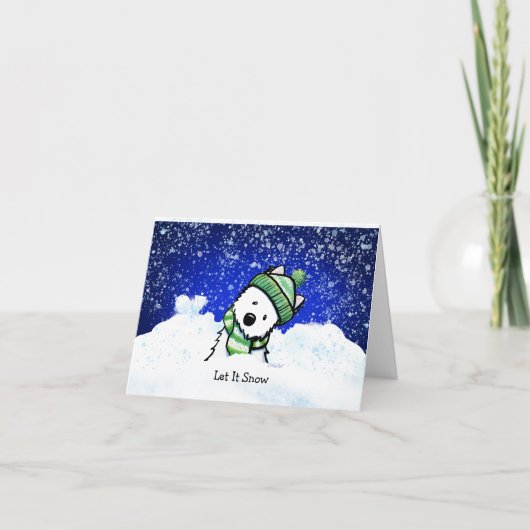 Carte KiniArt Winter Westie Note (Devant)