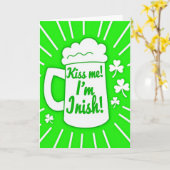 Carte Kiss Me Im Irish Beer Card (Fleur jaune)