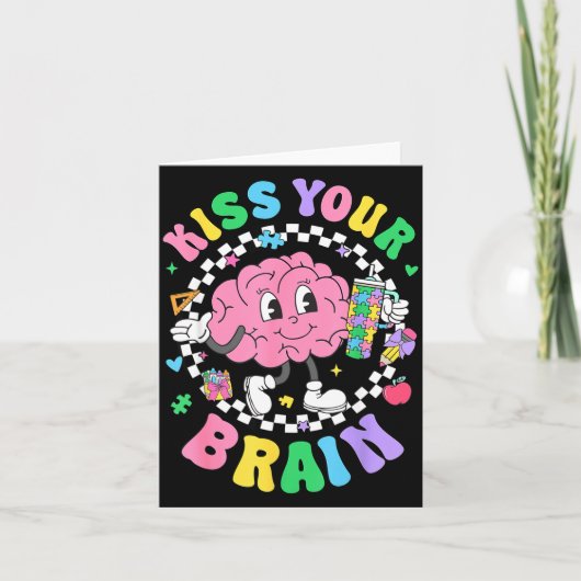 Carte Kiss Your Brain Valentines Autism Awareness Teache (Devant)