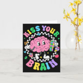 Carte Kiss Your Brain Valentines Autism Awareness Teache (Fleur jaune)