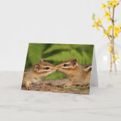 Carte Kissing Baby Chipmunks (Fleur jaune)