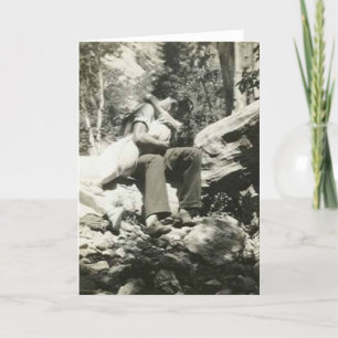 Carte Kissing in the wood greeting card