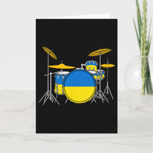 Carte Kit de batterie Drapeau ukrainien Ukraine Batteur