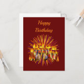 Carte Kit de batterie joyeux anniversaire (Devant/Arrière en situation)