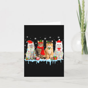 Carte Kit de Noël Lumières de Noël Chat Drôle Renne Sant