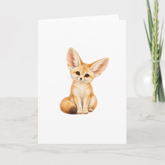 Carte Kit de renard fennec assis (Devant)