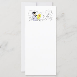 Carte Kite Flying Boy Art Vintage